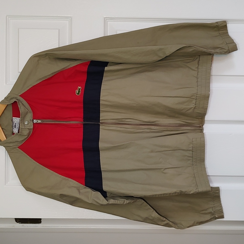 Men's Lacoste Izod Vintage VTG Retro  Jacket Zip Striped - Medium